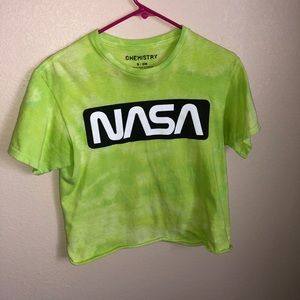 nasa neon green/yellow t-shirt, bought @ Marshalls